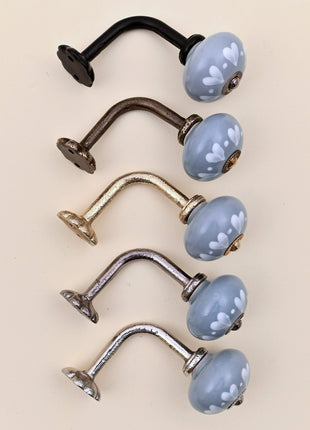 Curtain Tie Backs Hook Decorative Wall Hook-  Grey (Set of Two)