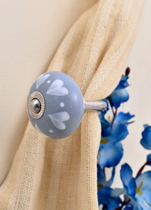 Curtain Tie Backs Hook Decorative Wall Hook-  Grey (Set of Two)