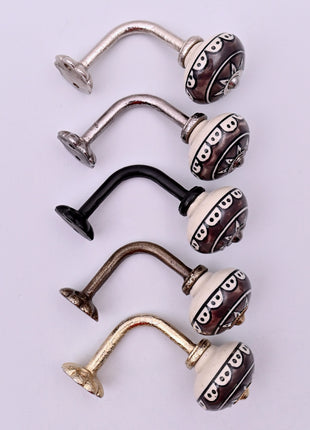 Curtain Tie Backs Hook Decorative Wall Hook- Charcoal Grey (Set of Two)