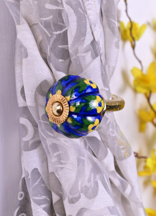 Curtain Tie Backs Hook Decorative Wall Hook- Blue (Set of Two)