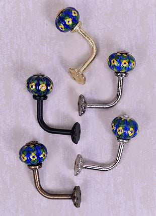 Curtain Tie Backs Hook Decorative Wall Hook- Blue (Set of Two)