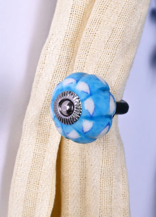 Curtain Tie Backs Hook Decorative Wall Hook-Turquoise (Set of Two)