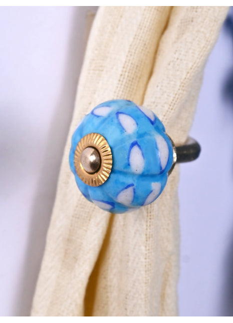 Curtain Tie Backs Hook Decorative Wall Hook-Turquoise