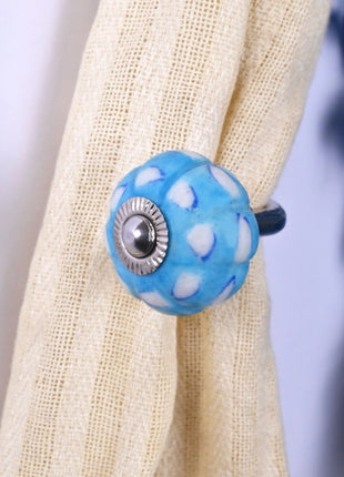 Curtain Tie Backs Hook Decorative Wall Hook-Turquoise (Set of Two)