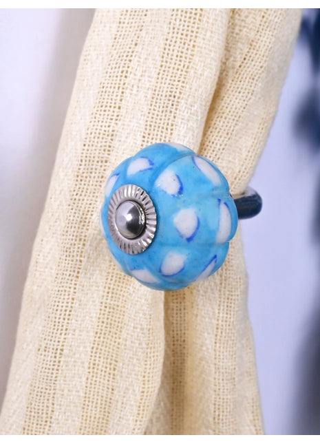 Curtain Tie Backs Hook Decorative Wall Hook-Turquoise