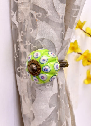 Curtain Tie Backs Hook Decorative Wall Hook- Lime Green (Set of Two)