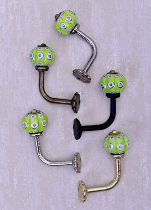 Curtain Tie Backs Hook Decorative Wall Hook- Lime Green (Set of Two)