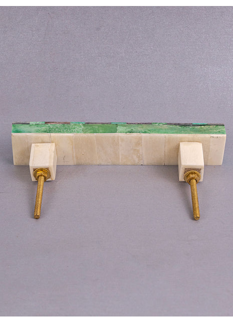 Natural Handmade Horn Bone Drawer Pull-Green, Blue and White