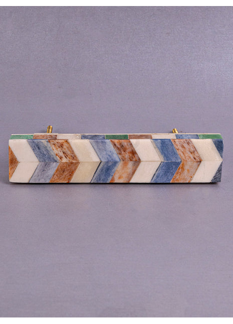 Natural Handmade Horn Bone Drawer Pull-Brown White Blue