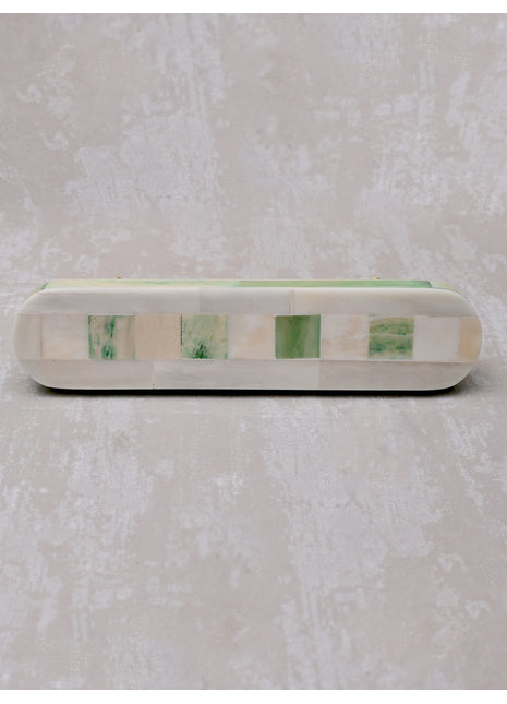Natural Handmade Horn Bone Drawer Pull-Green White-01