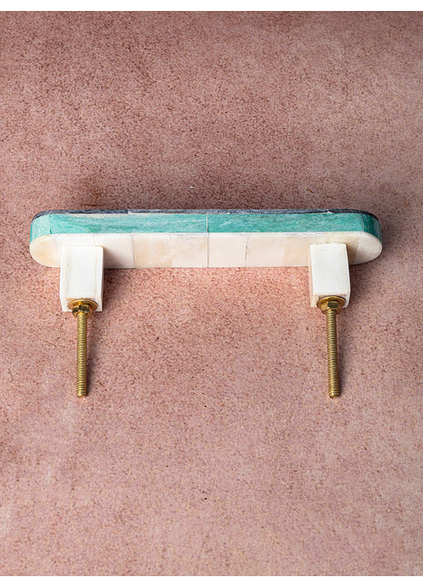 Natural Handmade Horn Bone Drawer Pull-Black White-01