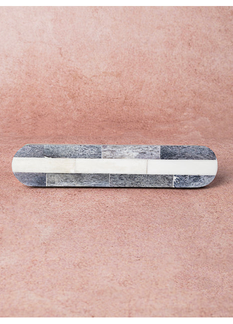 Natural Handmade Horn Bone Drawer Pull-Black White-01