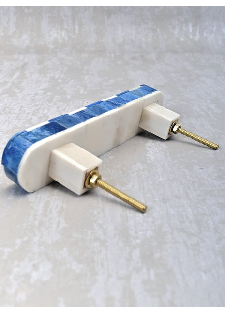 Natural Handmade Horn Bone Drawer Pull-Blue