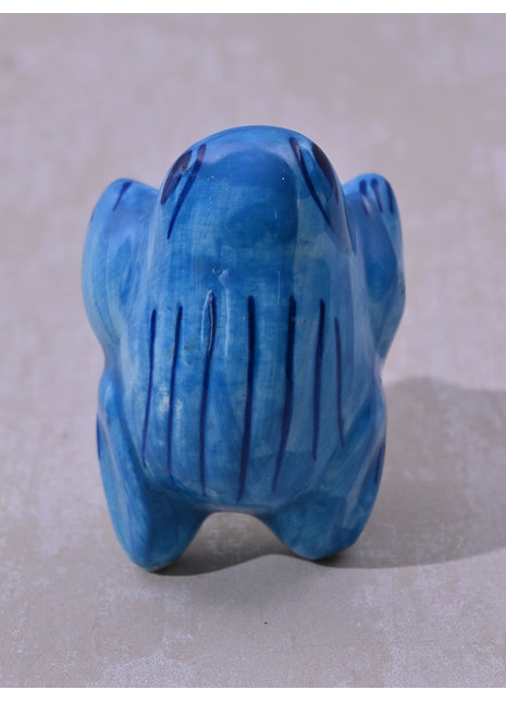 Turquoise Frog Ceramic Cabinet Kid Knob