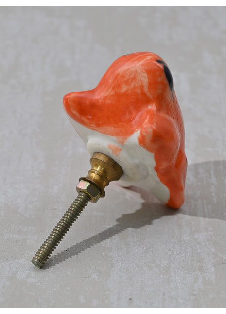 Orange frog Ceramic Cabinet knob