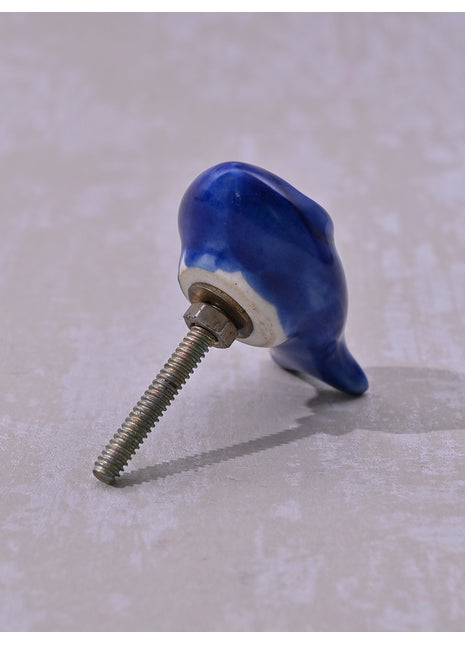 Kids Room Blue Fish Ceramic Cabinet Knob