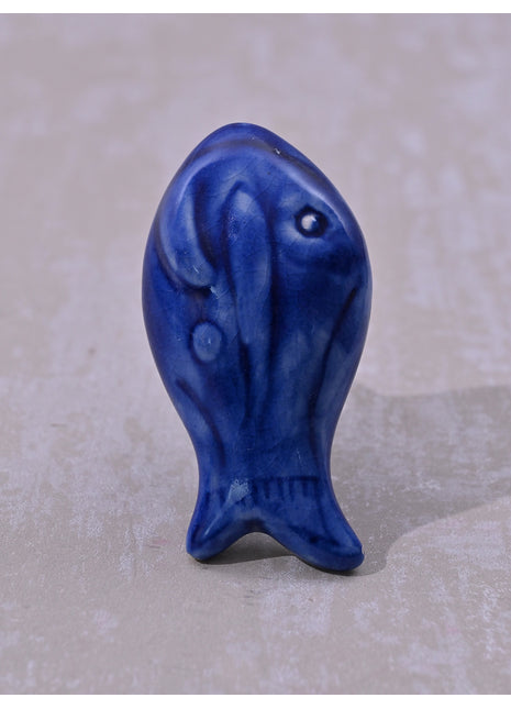 Kids Room Blue Fish Ceramic Cabinet Knob