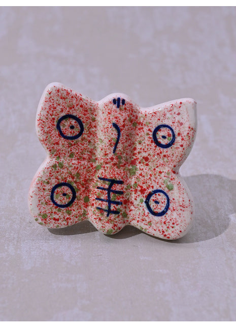 Kids Colorful Spatter Ceramic Butterfly knob