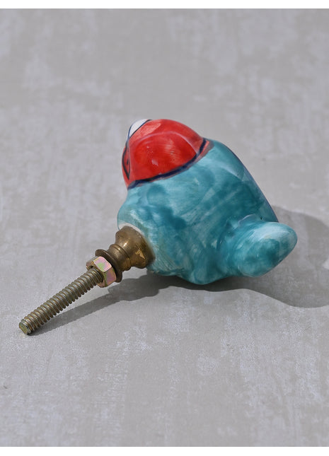 Turquoise Bird Ceramic Cabinet Kid Knob