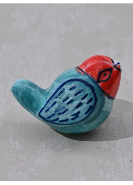 Turquoise Bird Ceramic Cabinet Kid Knob