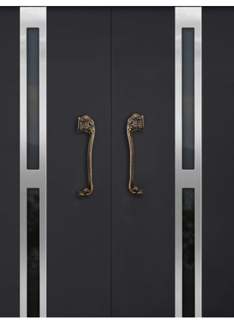 Brass Door Handle Set 2-Pcs Elephant Head Design Vintage Hardware for Cabinets & Doors Decorative Pulls