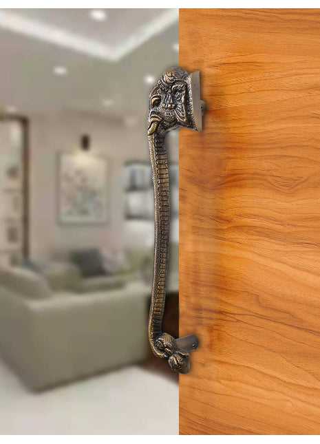 Brass Door Handle Set 2-Pcs Elephant Head Design Vintage Hardware for Cabinets & Doors Decorative Pulls