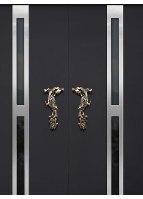 Brown Peacock Set of Two Design Vintage Hardware for Cabinets & Doors Decorative Pulls