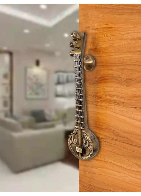 Pure Brass Sitar Door Handle Vintage Furniture Hardware for Home Decor & Renovation