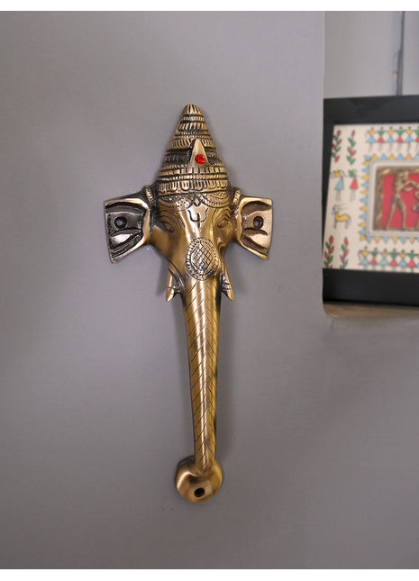 Brass Lord Ganesha Vintage Door Handle - Pure Brass Furniture Hardware for Home Decor Renovation