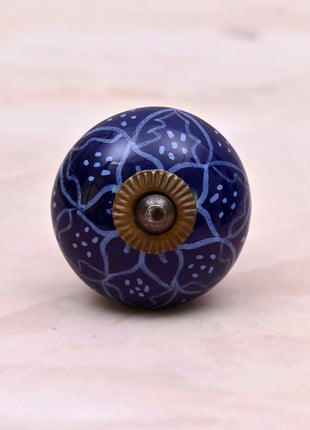Blue Ceramic Door Knob