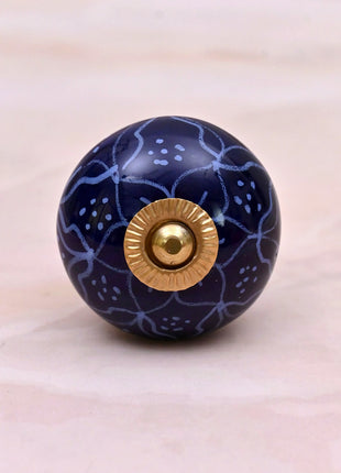 Blue Ceramic Door Knob