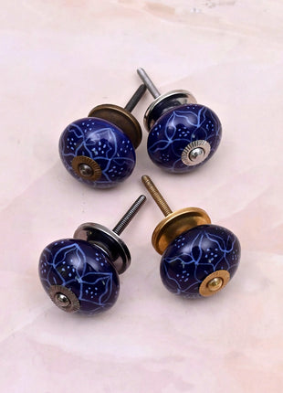Blue Ceramic Door Knob