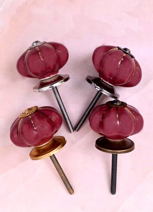 Golden Line on Dark Red Ceramic Door Knob