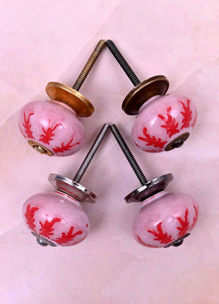 Red Design Ceramic Door Knob