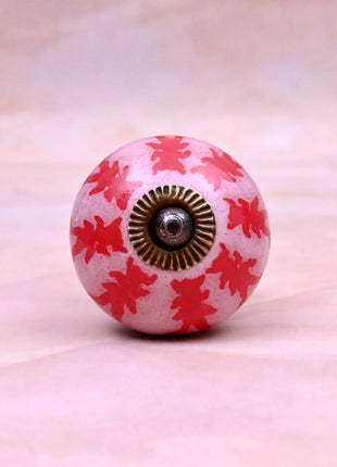 Red Design Ceramic Door Knob
