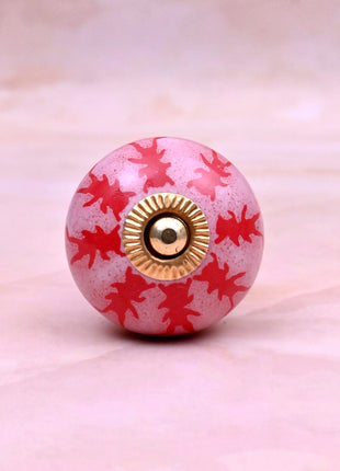 Red Design Ceramic Door Knob