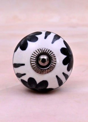 Black Design On White Ceramic Door Knob