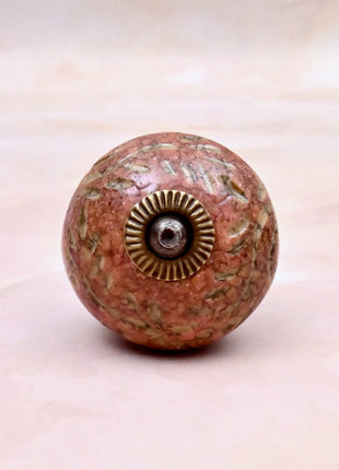 Dusty Rose Terracotta Speckled Ceramic Door Knob