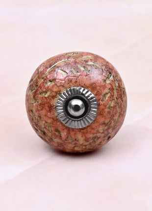 Dusty Rose Terracotta Speckled Ceramic Door Knob