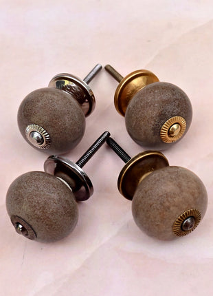 Dark Brown Rustic Ceramic Cabinet Knob