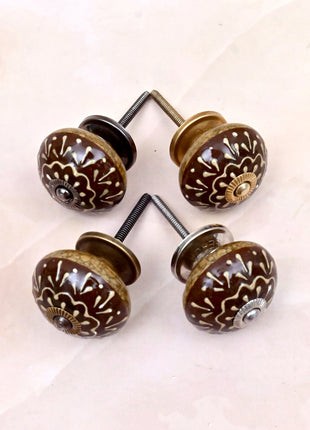 Brown Base Ceramic Door Knob