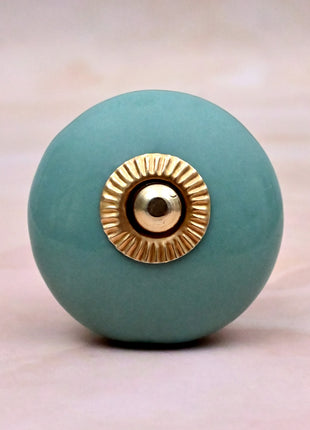 Teal Green Ceramic Door Knob