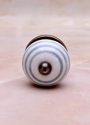 Gray Round on White Ceramic Door Knob