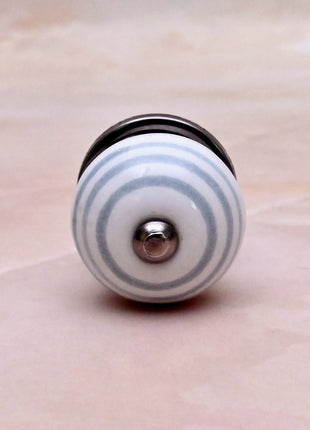 Gray Round on White Ceramic Door Knob
