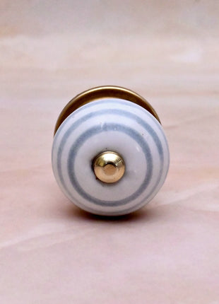 Gray Round on White Ceramic Door Knob