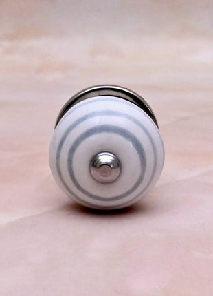 Gray Round on White Ceramic Door Knob
