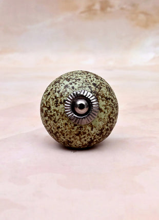 Earthy Speckled Texture Moss Green Ceramic Door Knob
