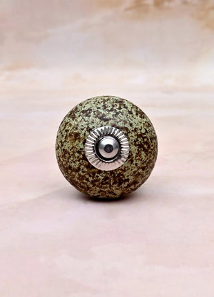 Earthy Speckled Texture Moss Green Ceramic Door Knob