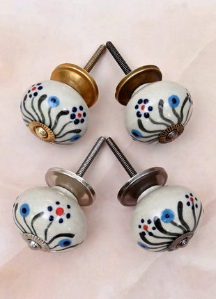 Black Swirl Pattern Ceramic Door Knob
