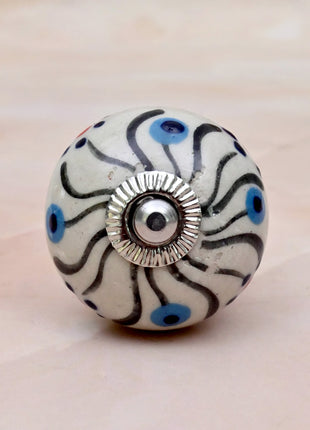 Black Swirl Pattern Ceramic Door Knob